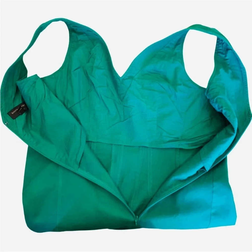 Banana Republic Green Linen-Blend Seam Bodice Maxi Dress size 10 - Picture 7 of 10